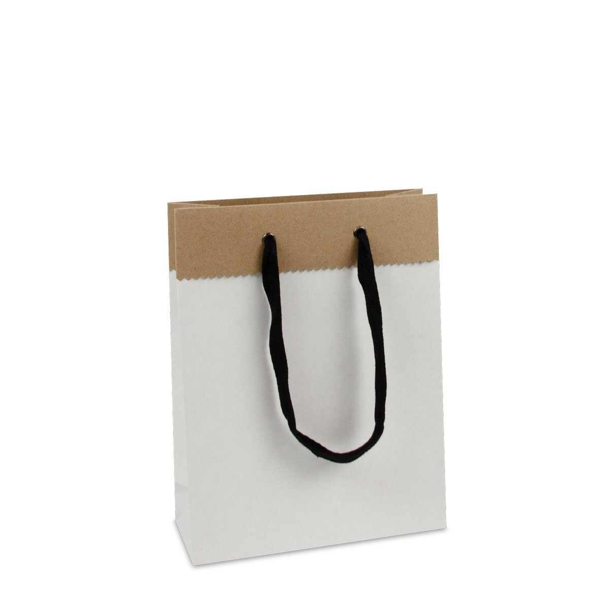 Gerecycled luxe papieren tassen van wit/bruin duplex papier