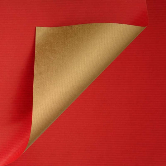 Inpakpapier gestreept  - Rood/goud