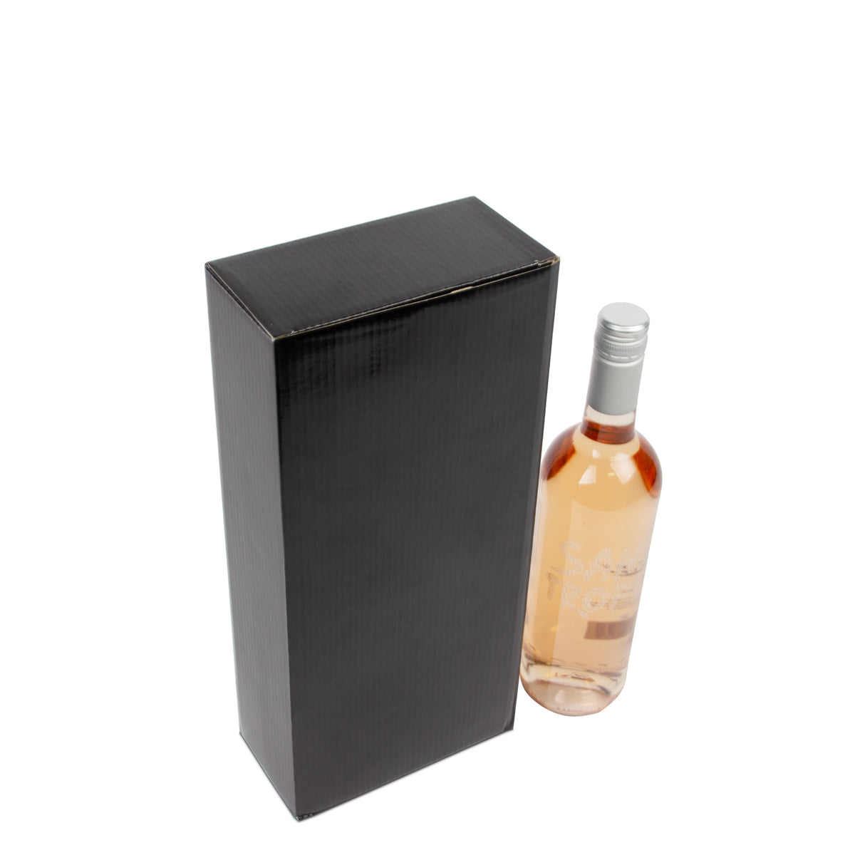 Kartonnen wijnflesdozen - Zilver/Zwart/Bordeauxrood
