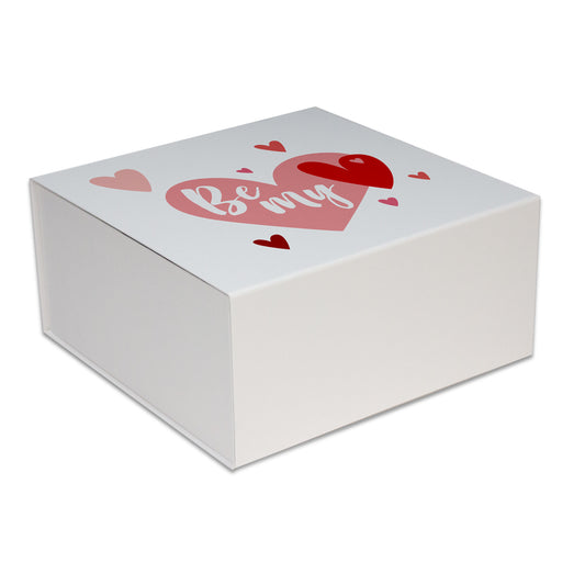 Luxe valentijn magneetdozen - Be my valentine kleur wit