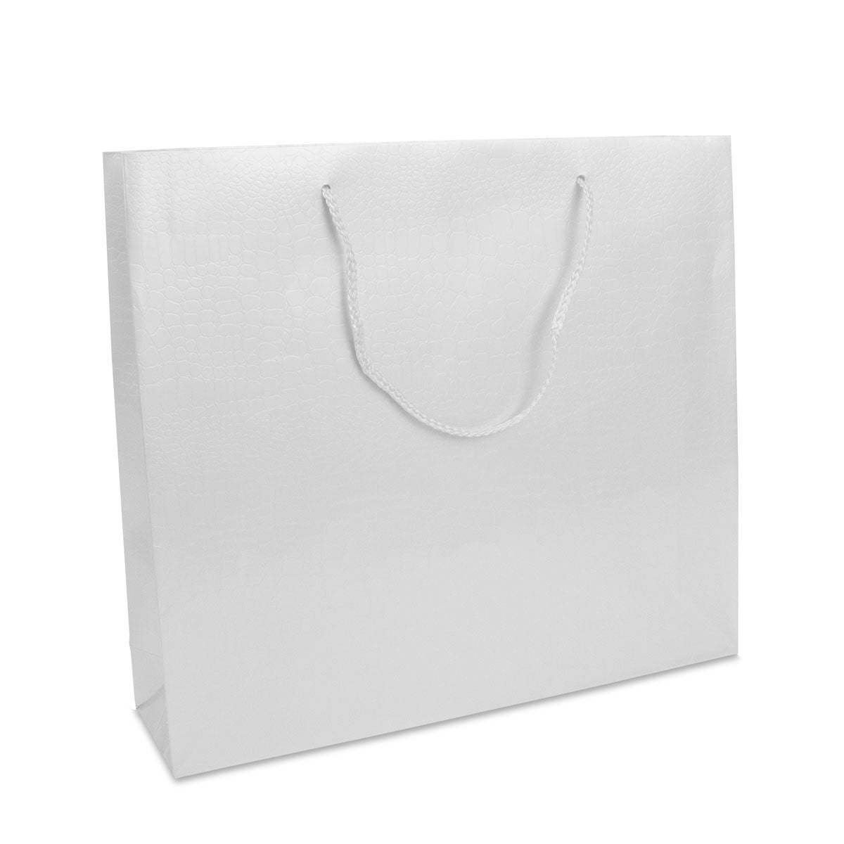 Papieren tas -Croco zilveren wit