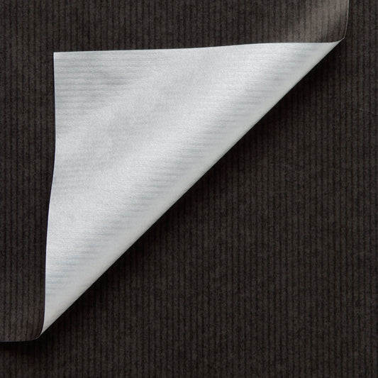 Inpakpapier gestreept- Zwart/zilver
