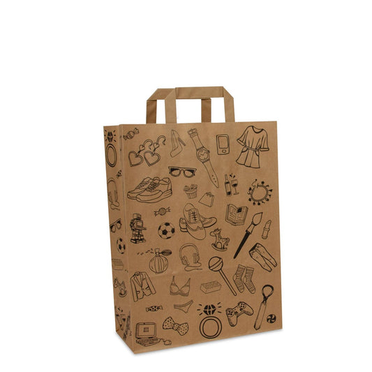 Kraft tassen bruin FSC® - Doodle retail