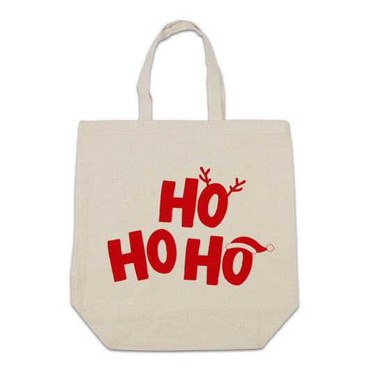 Kerst canvas ecru tote bags - Ho Ho Ho